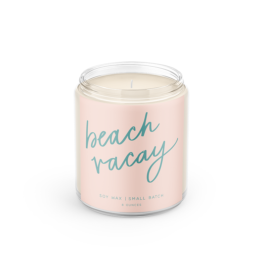 Beach Vacay Script Candle